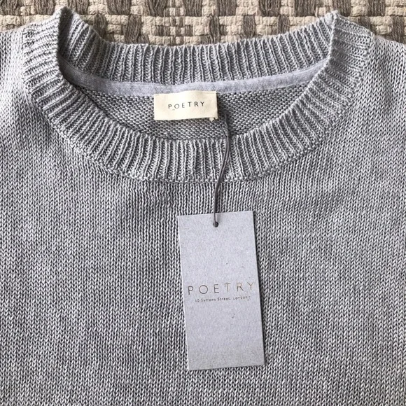 Poetry short sleeve linen knit sweater top size 6 - Picture 5 of 13